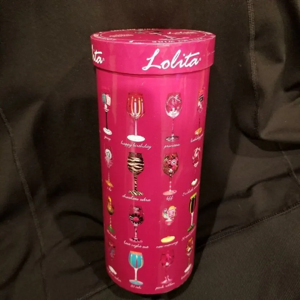 Lolita Handpainted Bachelorette Wine Glass Last Night Out Bride 15 oz New